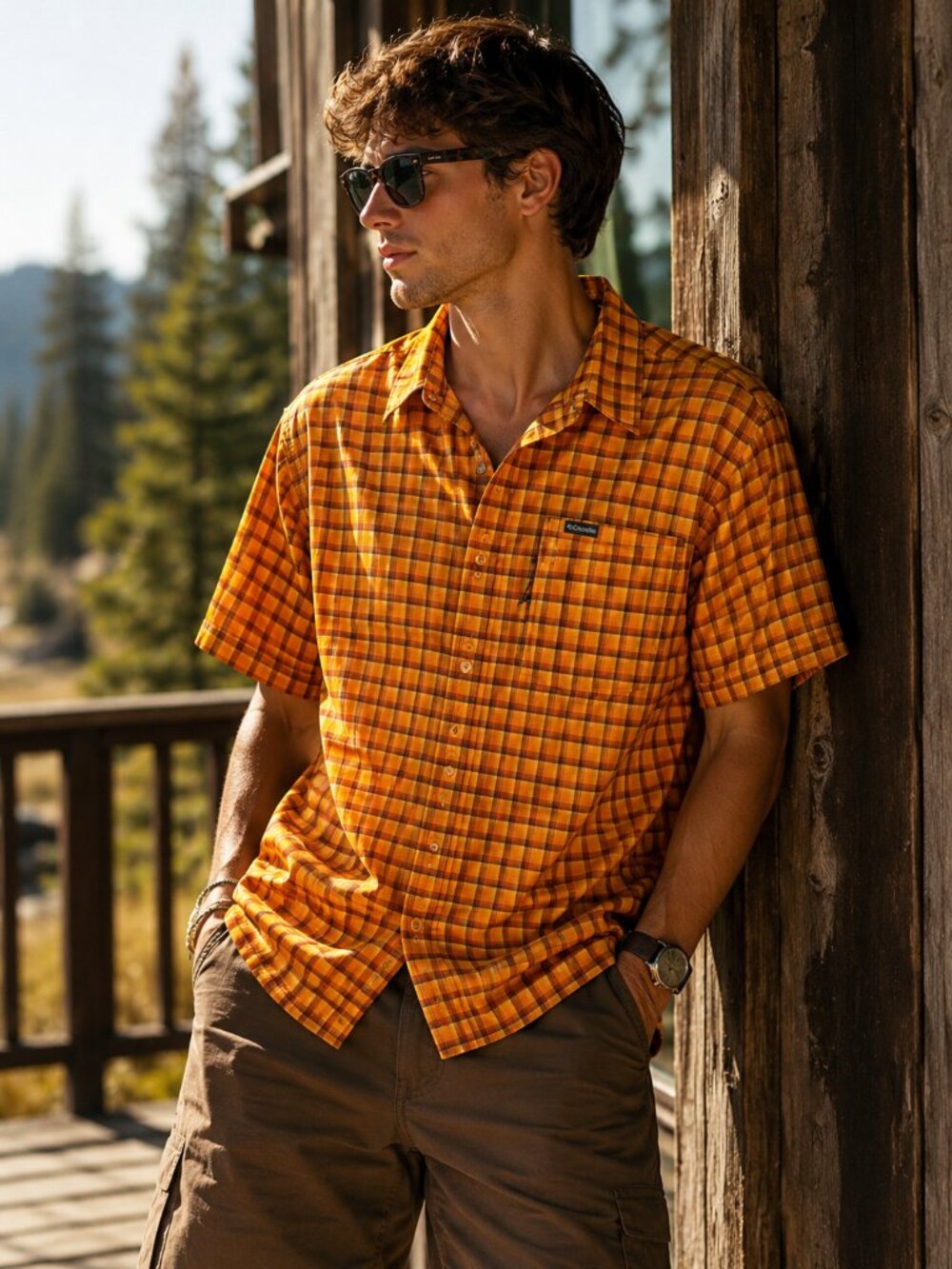 Columbia Orange Button Down | Omni Shade